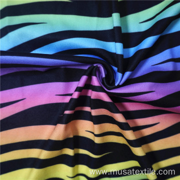 Digital Printed Stripe Double Brushed Polyester Fabric